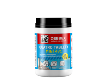 Cranit Quatro tablety Mini – dezinfekcia, proti riasam, vločkovanie, stabilizácia 500 g dóza modrastá