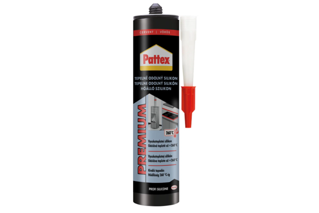 Pattex tepelne odolný silikón PREMIUM - 280 ml, červený